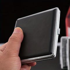 Leather Cigarette Case Metal Box Portable For 20 Cigarettes
