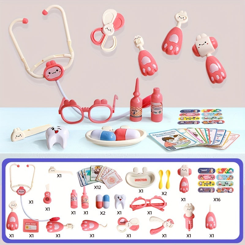 Doctor Set for 3-6 Years Old Role Play Nurse Dress Up Toy in Storage Box
