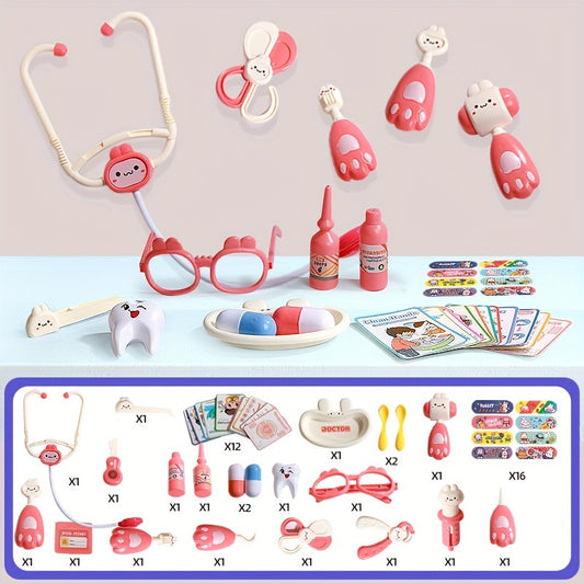 Doctor Set for 3-6 Years Old Role Play Nurse Dress Up Toy in Storage Box