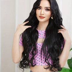 3Pcs Set Brown Curly Hair Extensions 26" Long Heat Resistant Fiber