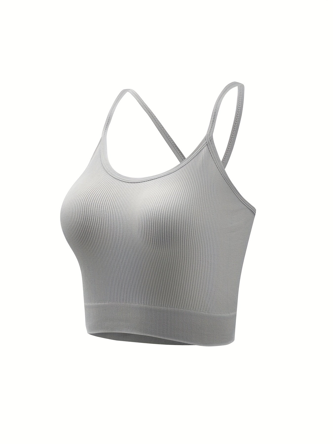 4pcs Criss Cross Back Cami Tops Ribbed Tank Top Women's Lingerie