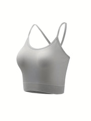 4pcs Criss Cross Back Cami Tops Ribbed Tank Top Women's Lingerie
