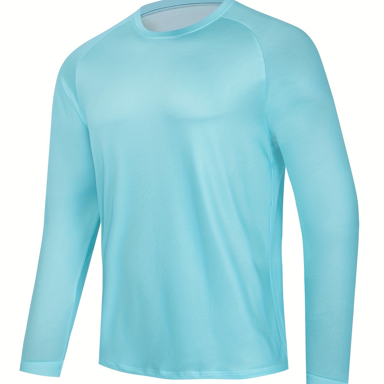 Men's Solid Long Sleeve Anti UV Sunscreen Fishing Shirt