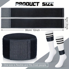 2pcs Football Leg Protector Fixed Belt Adjustable Shin Guard Non slip Ankle Belt