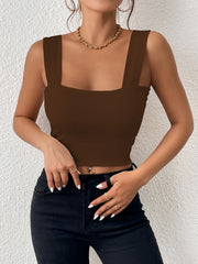 Women's Basic Solid Crop Tank Top