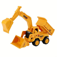 3-in-1 Engineering Vehicle Toy for Kids - Excavator Bulldozer Truck