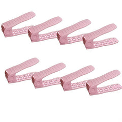 8pcs Pink Adjustable Shoe Racks Household Storage Organizer