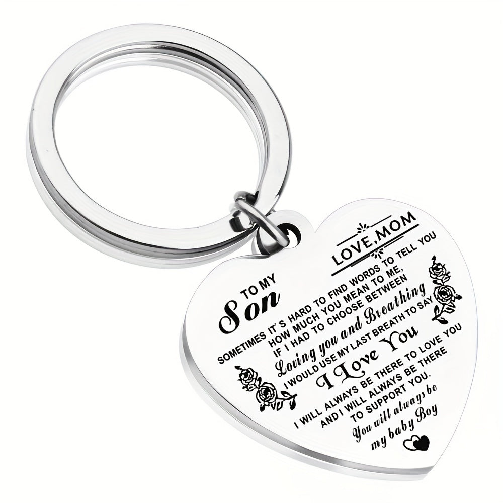 Heart Keychain Key Ring Inspirational Birthday Gift From Mom