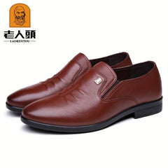 LAORENTOU Men's Leather Loafer Shoes Non Slip Formal Wedding Office