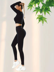 Yoga Workout Set Crop Top High Waist Leggings Suit Women's Activewear