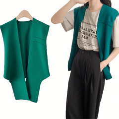 Green Elastic Wrap Vest Sleeveless Shawl for Women