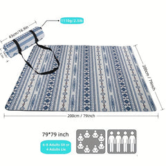 Waterproof 3 Layer Picnic Blanket 200 X 200 Boho Forest Print