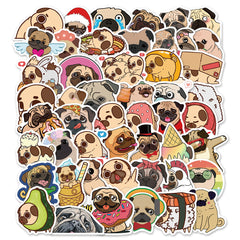 50 Cute Pug Cartoon Stickers for Decor & Crafts