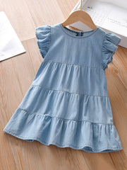 Girls Ruffled Summer Dress Sleeveless Kids Clothes