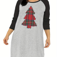 Christmas Nightdress Women's Leopard & Plaid Tre