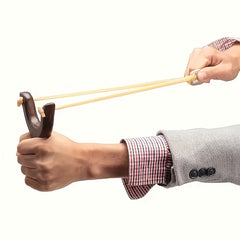 Outdoor Wooden Slingshot Toy for Play and Target Shooting
