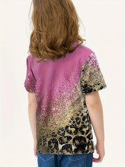 Leopard Print Short Sleeve T-shirt for Girls - Summer Gift
