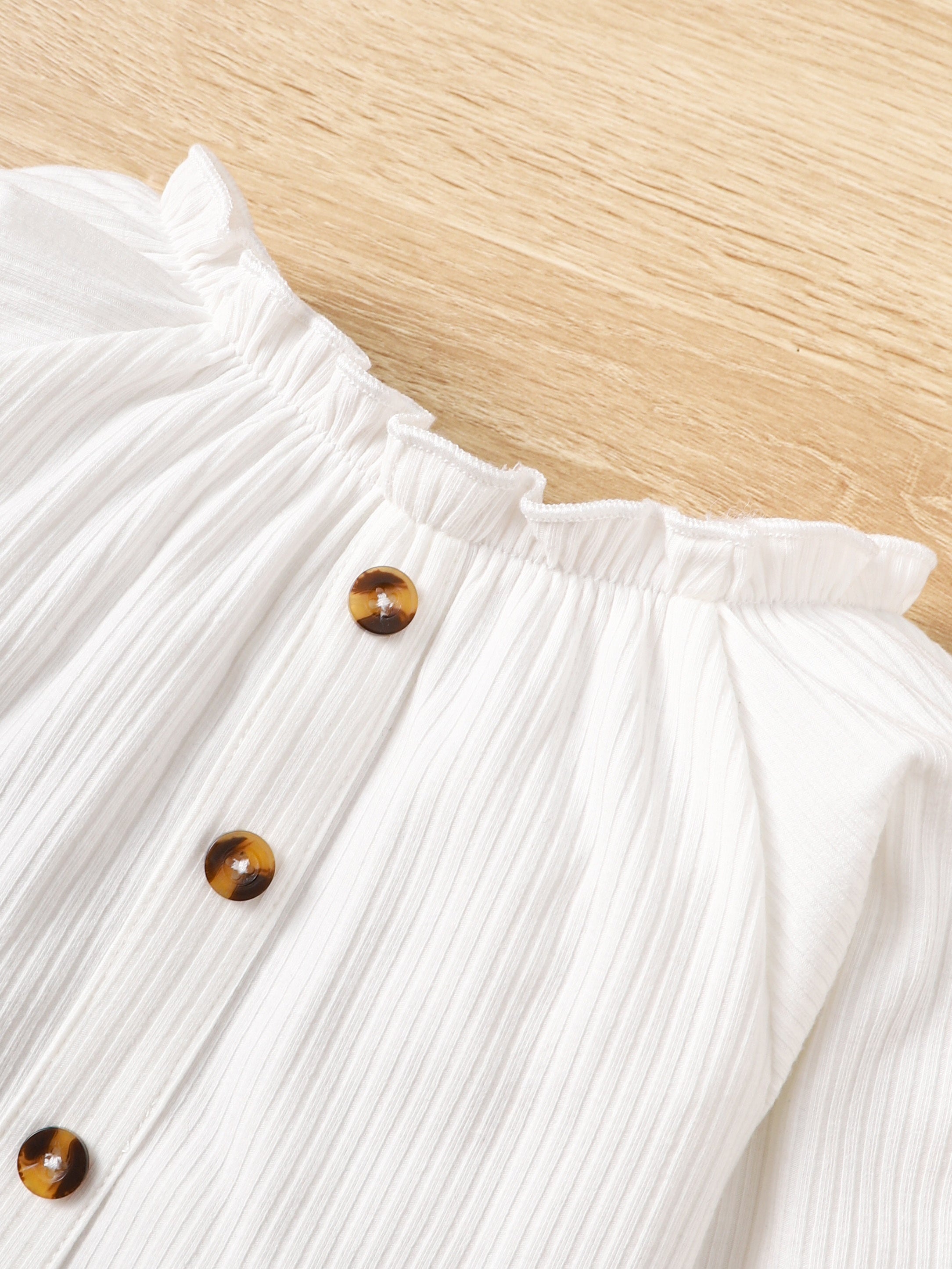 Toddler Girls Ruffle Long Sleeve Top Multicolor Striped Trousers Set