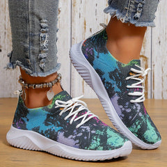 Colorful Mesh Lightweight Running Shoes Breathable Casual Wear Non Slip Sneakers