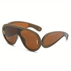 Men's Futuristic Punk Hip hop Large Frame Sunglasses