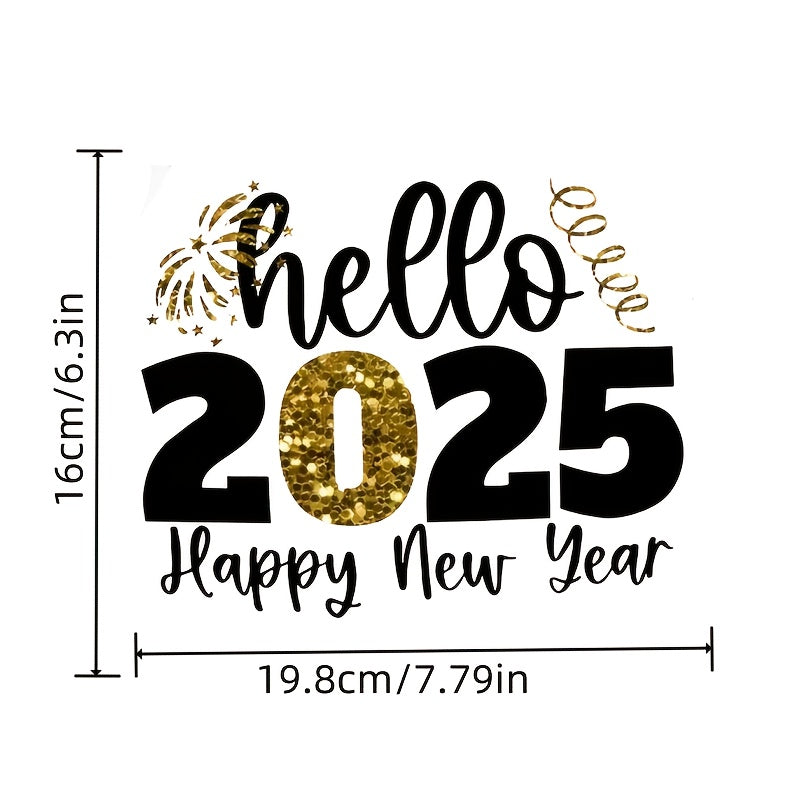 Happy Year Iron On Heat Transfer Sticker DIY Decal for T Shirts Hoodies