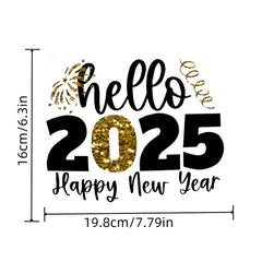 Happy Year Iron On Heat Transfer Sticker DIY Decal for T Shirts Hoodies