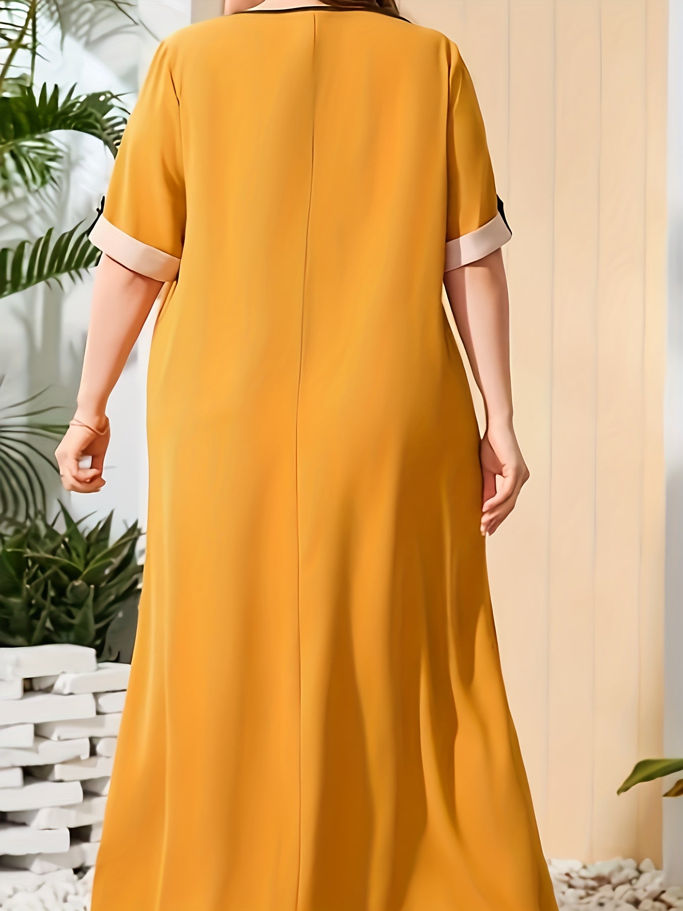 Colorblock Kaftan Maxi Dress