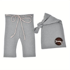 Newborn Knot Button Hat & Pants Set for Photography Props