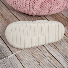 Platform Slippers Casual Double Strap Plush Slippers Comfortable