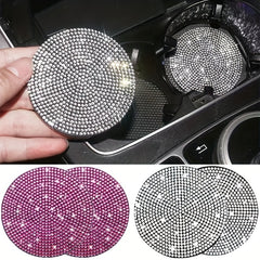Rhinestone Printed Cup Pads for Car, Non Slip Coaster, Shockproof