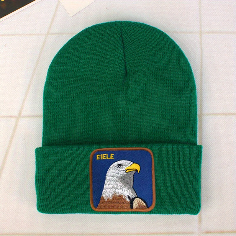 Eagle Patch Beanie Knit Hat Hip Hop Windproof Warm Skull Cap