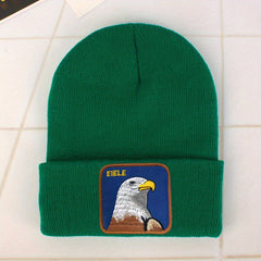 Eagle Patch Beanie Knit Hat Hip Hop Windproof Warm Skull Cap