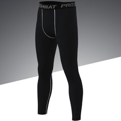 Men's Solid Sports Leggings High Stretch Breathable Compression Pants