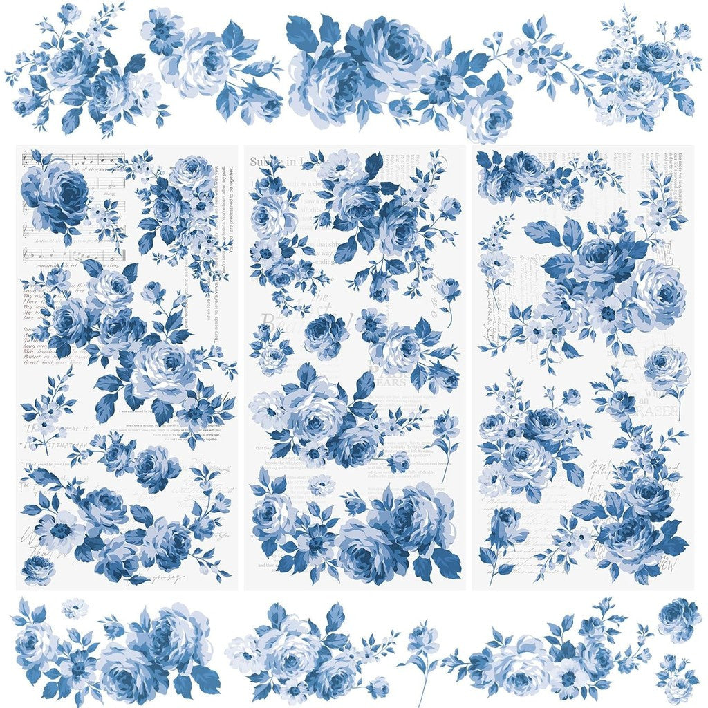 3pcs Floral Decals Rub On Designs for Scrapbooking Furniture 14+