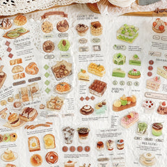 3pcs Long Strip Stickers for Dessert Coffee Journal Material