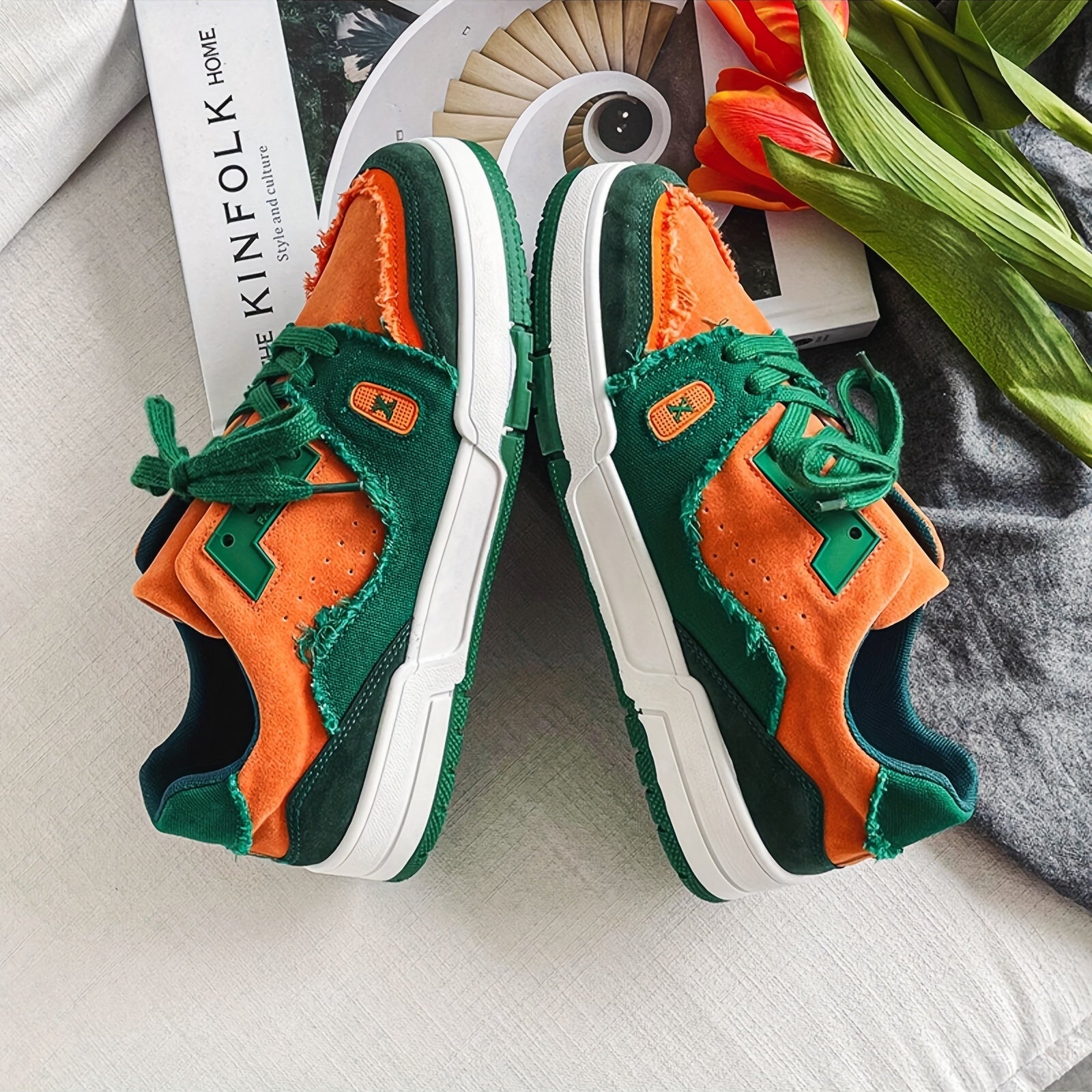 Men's Lace Up Skate Shoes Non Slip Sneakers Footwear