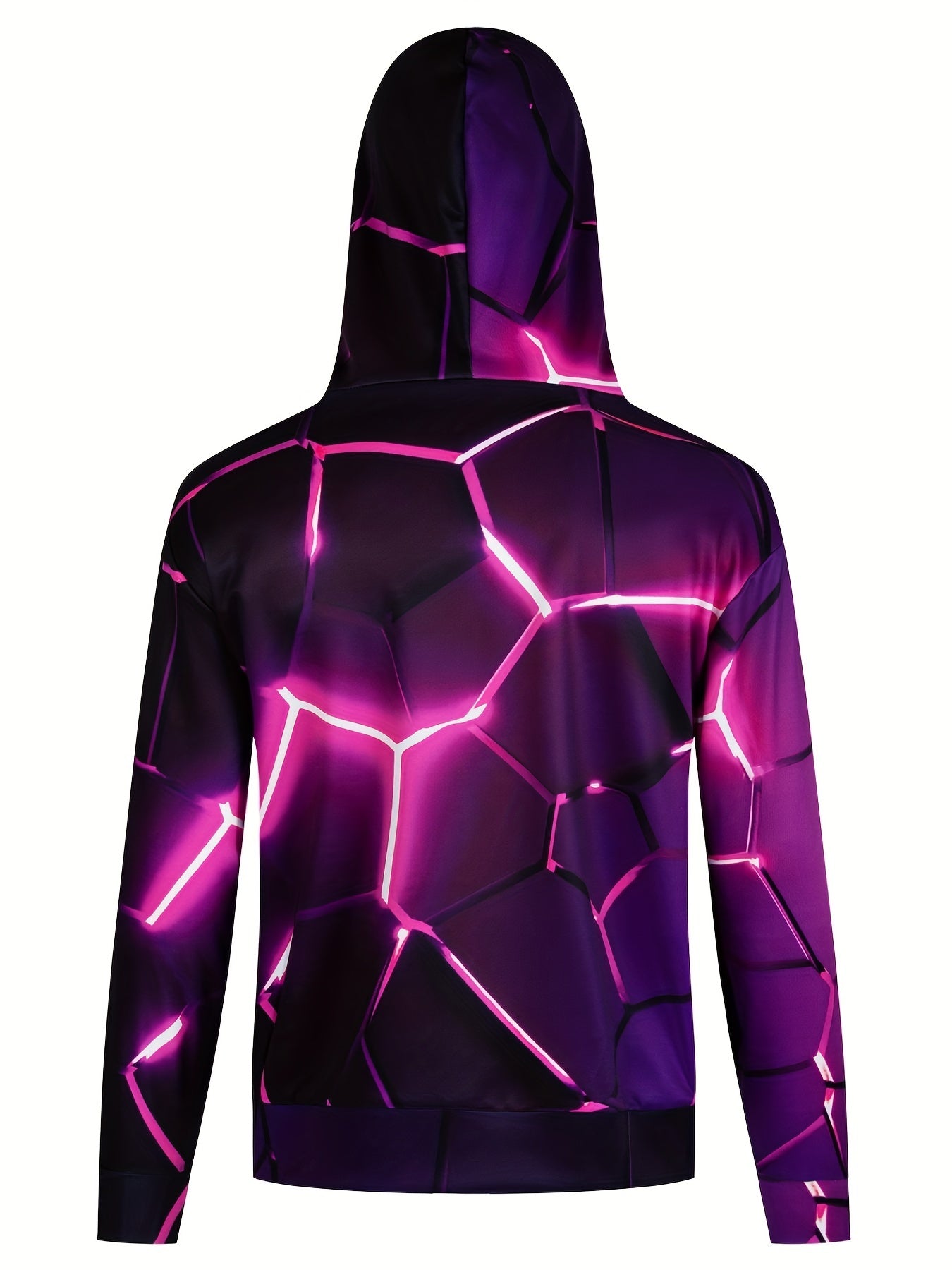 Geometric Print Hoodie For Men with Kangaroo Pocket