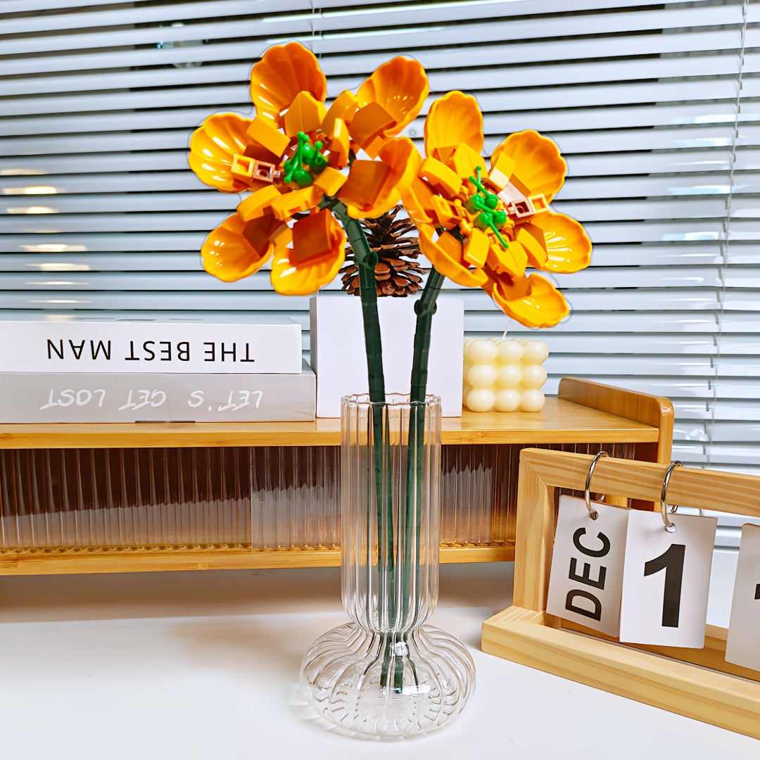 Smiling Flower Building Blocks DIY Educational Toy Desktop Art Decoration