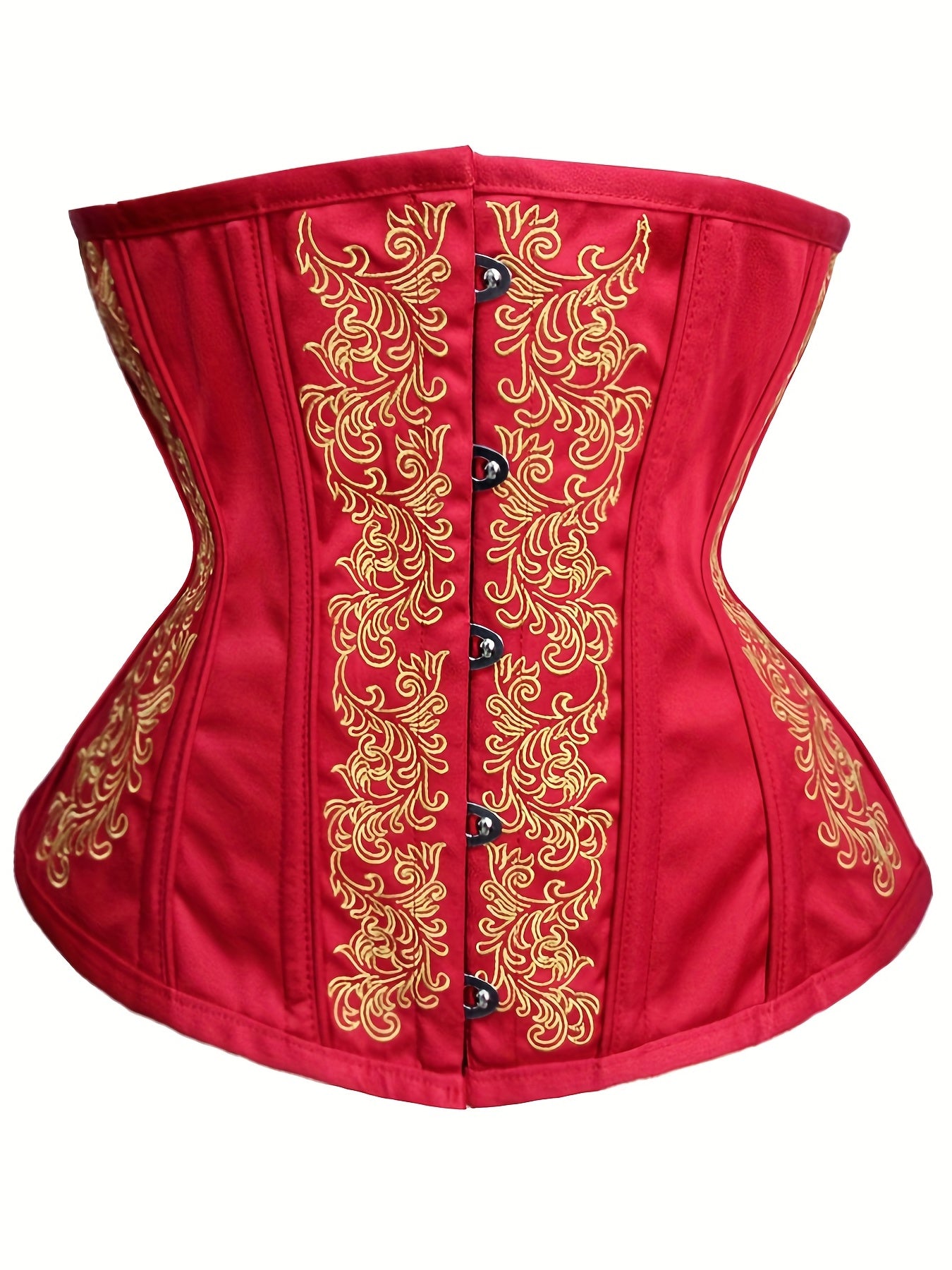 Embroidery Strapless Corset Bustier Retro Style Tummy Control Body Shaper