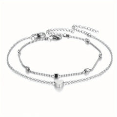 2 Pcs Dainty Anklet Set Beach Foot Jewelry Summer Accessories
