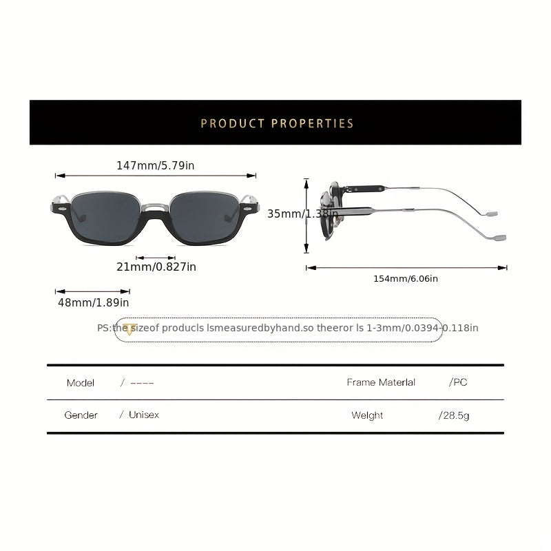 Men's Half Frame Vintage Brown Sunglasses Hip hop Anti Light Glasses
