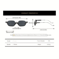 Men's Half Frame Vintage Brown Sunglasses Hip hop Anti Light Glasses