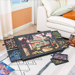 Portable Puzzle Mat with 1000pcs Thick Felt Board and Stand