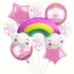 Rainbow Cloud Sequin Aluminum Film Balloon Set Birthday Party Decor