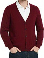 Men's V Neck Button Cardigan Sweater