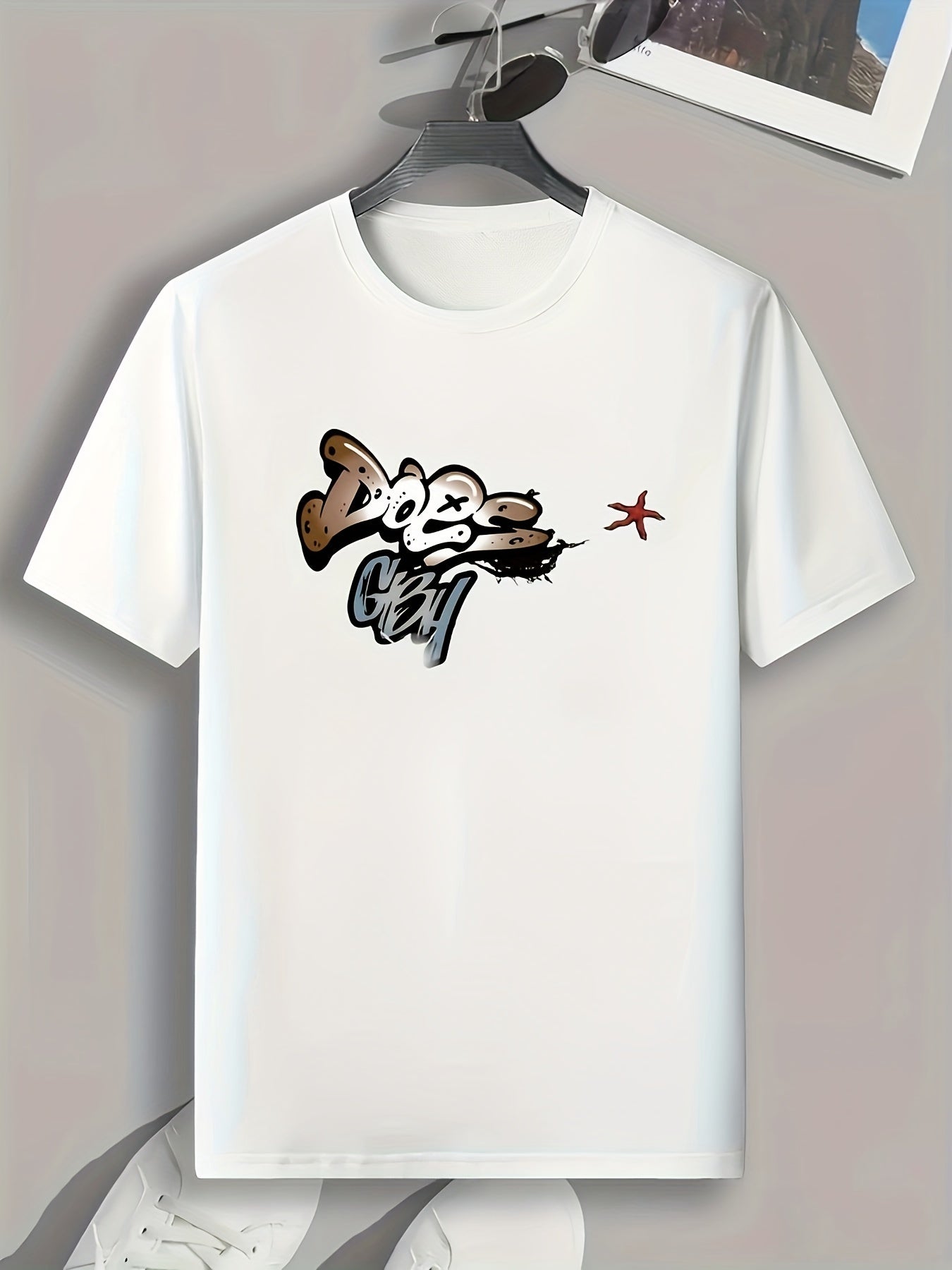 Creative Letters Print Men's Graphic T shirt for Summer