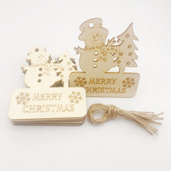 10pcs DIY Blank Christmas Wooden Sheet Decoration Gift