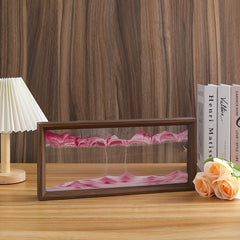 15-Inch Pink 3D Sand Art Hourglass with High Glass Art and Wooden Frame