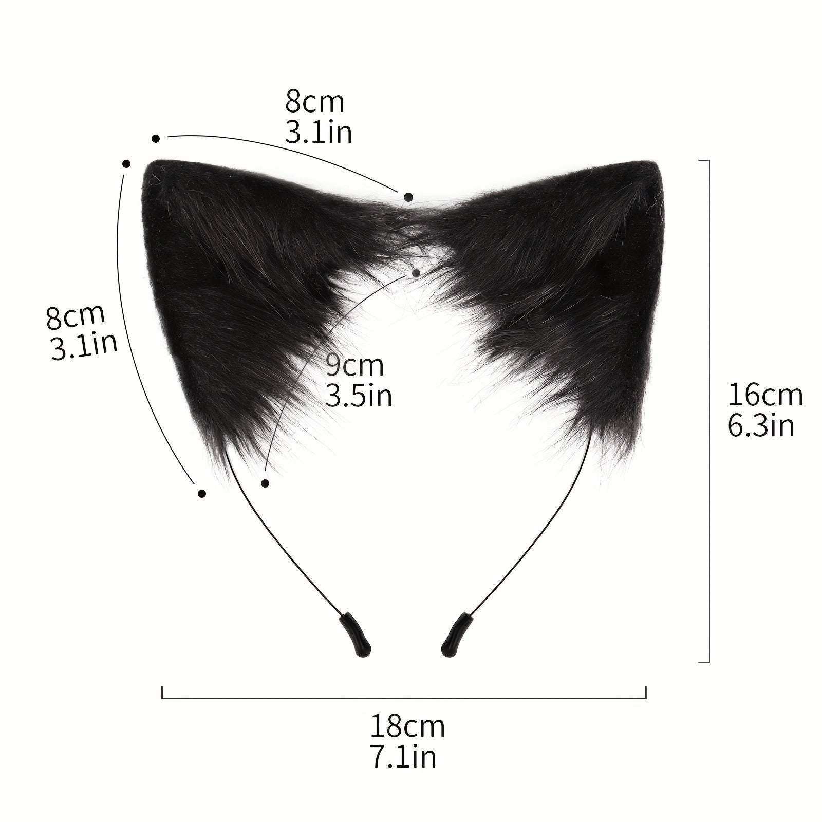 Cat Ears Cat Tail Set Fox Cosplay Cat Tail Accessories Strap Cat Ear Hair Hoop