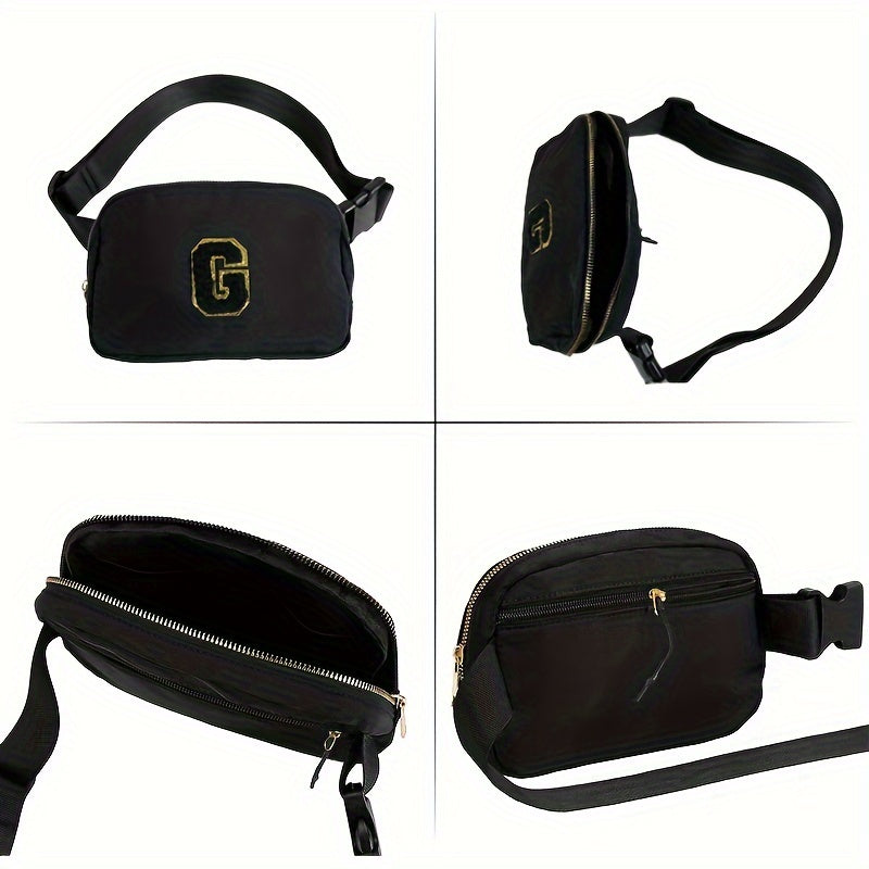 Letter Decor Waist Bag Pouch Adjustable Strap Fanny Pack For Women Sports